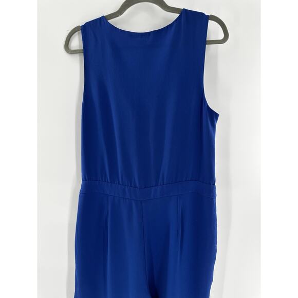 Diane Von Furstenberg Jumpsuit Sz 10 Wrap Blue Cordia Career Party Old Money - Picture 8 of 16